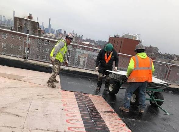 Completed flat roof NYC skyline